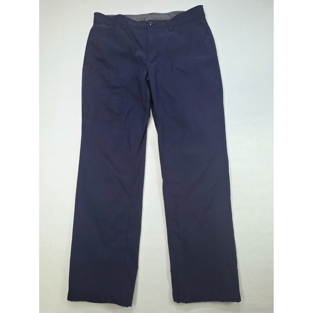 Eddie Bauer Fleece Lined Tech Pants Mens 36x32 Nylon Cargo Zip Blue LIMITED USE